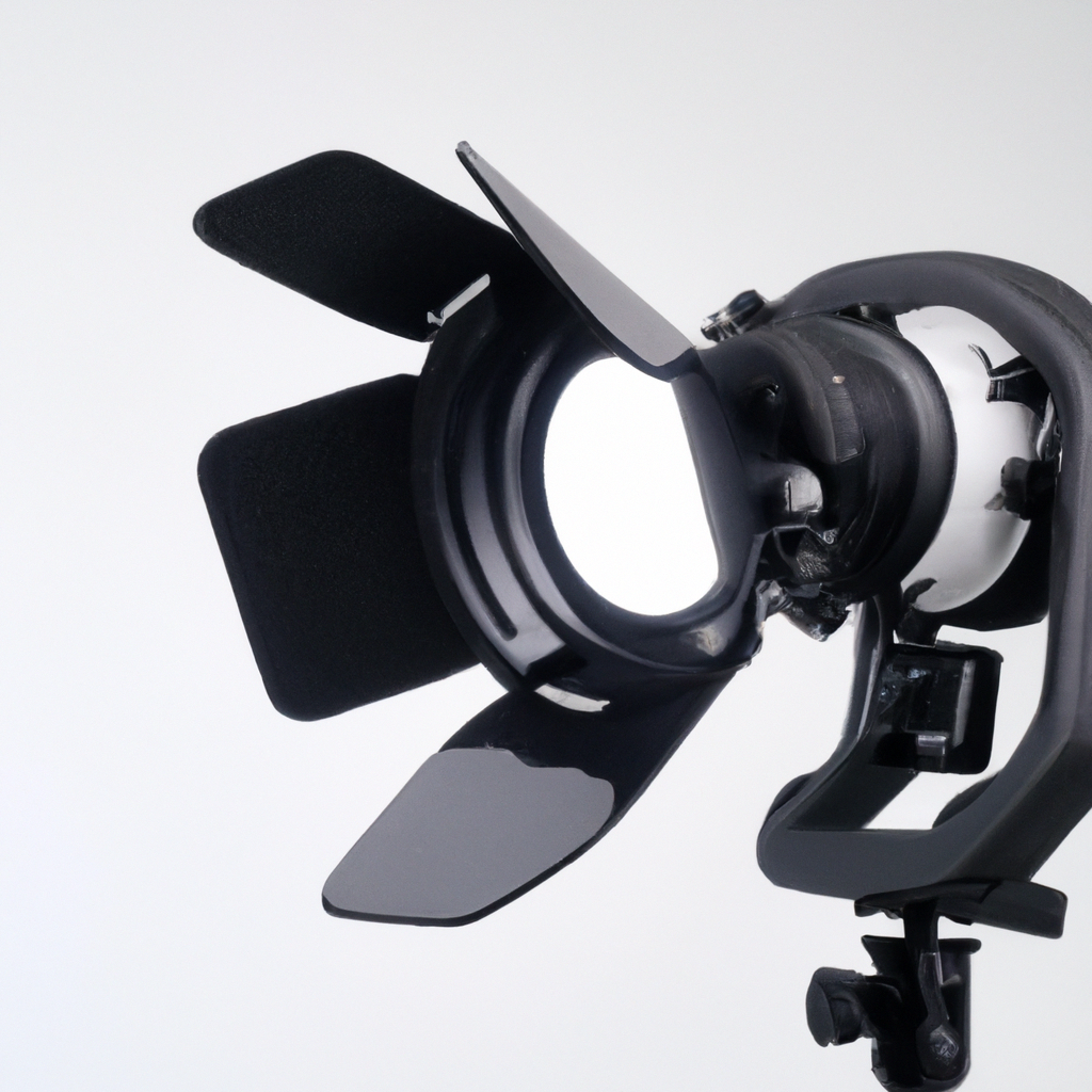 Estudio minimalista con luz suave, trípode y fondo blanco